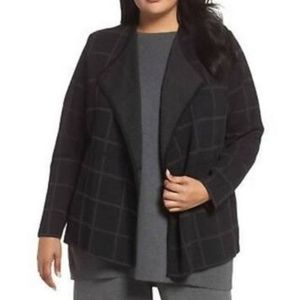 Eileen Fisher Black Plaid Jacket